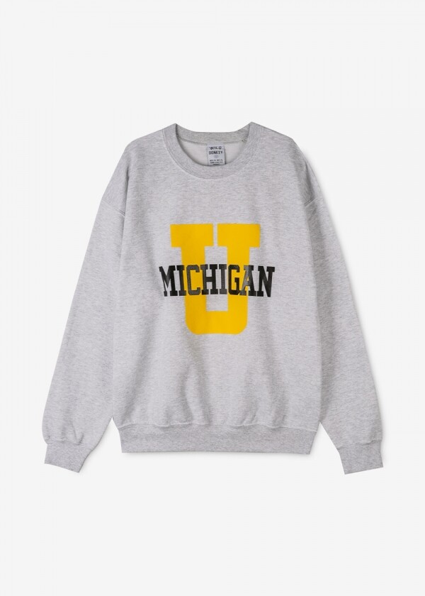 꼬르소밀라노,와일드동키 남성 MICHIGAN 프린팅 그레이 맨투맨 F2FGUMICH WDHASH