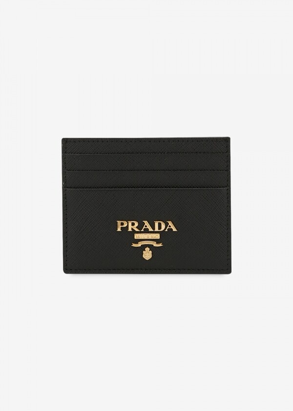꼬르소밀라노,프라다 여성 사피아노 로고 블랙 카드 지갑 1MC025 QWA F0002