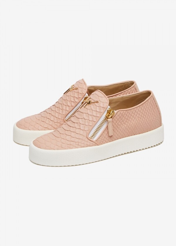 꼬르소밀라노,쥬세페자노티 여성 뱀피 핑크 슬립온 RS7006 ROSA