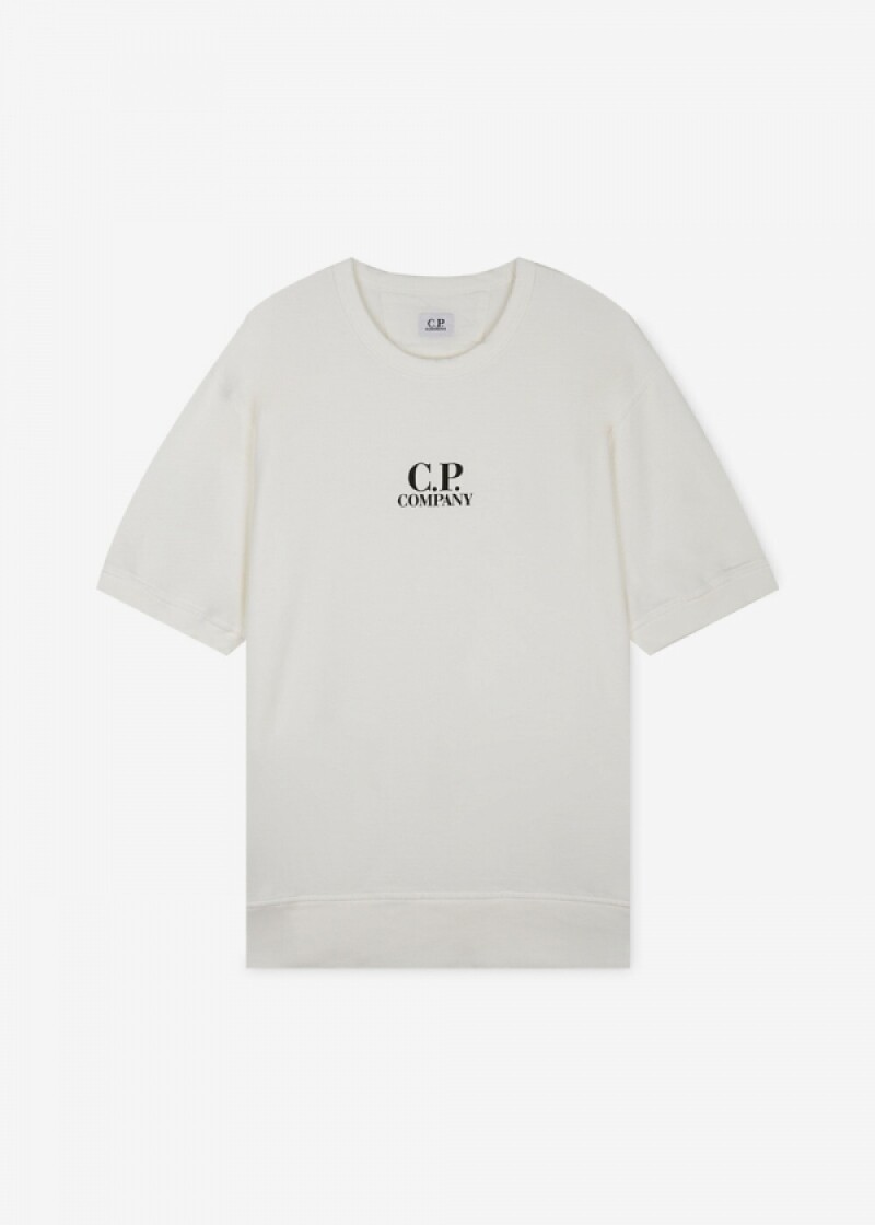 CP컴퍼니 남성 로고 프린팅 화이트 반팔티 14CMSS183A 002246G 103