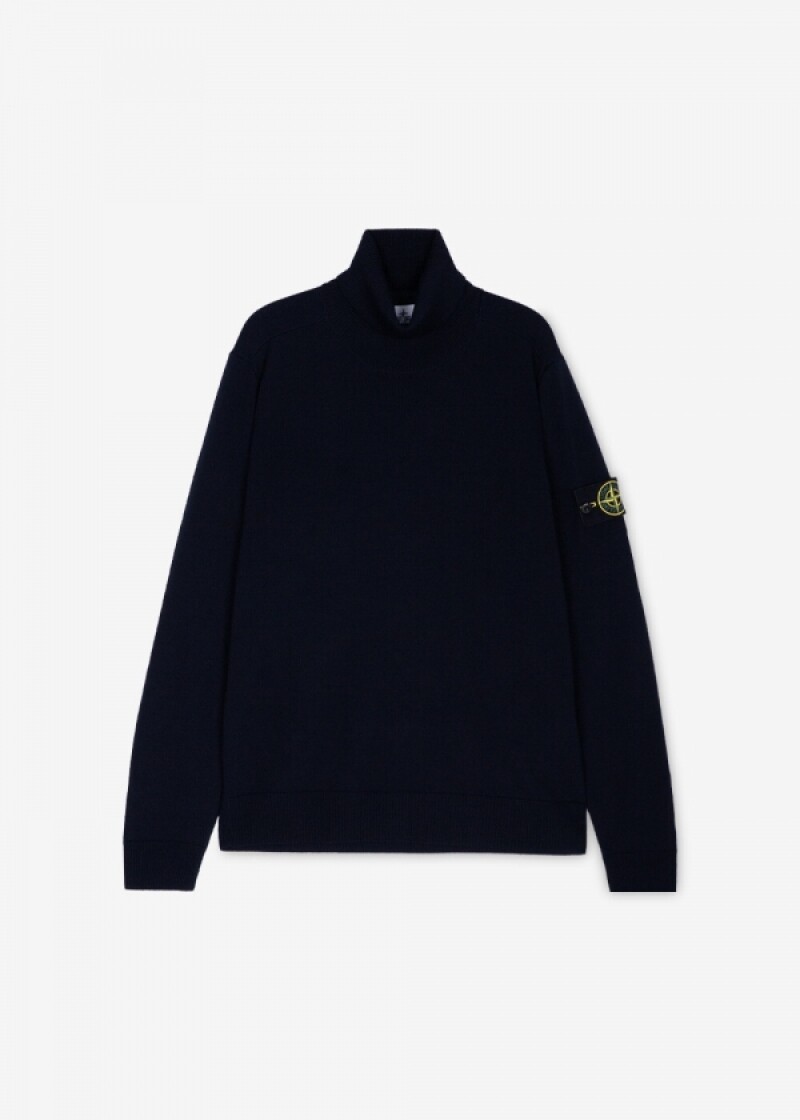 스톤아일랜드 남성 와펜 패치 블루 니트 7915525C4 A0020