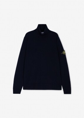 스톤아일랜드 남성 와펜 패치 블루 니트 7915525C4 A0020