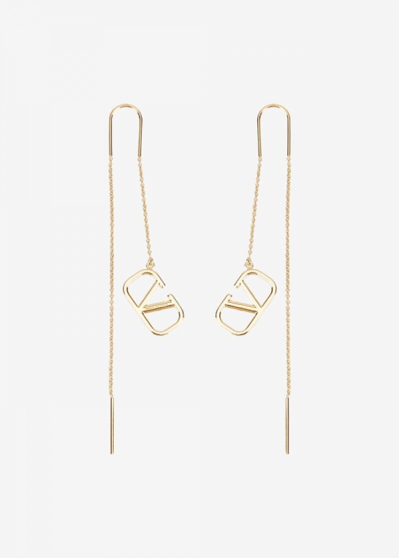 발렌티노 여성 V 로고 골드 귀걸이 0D05 MET CS4