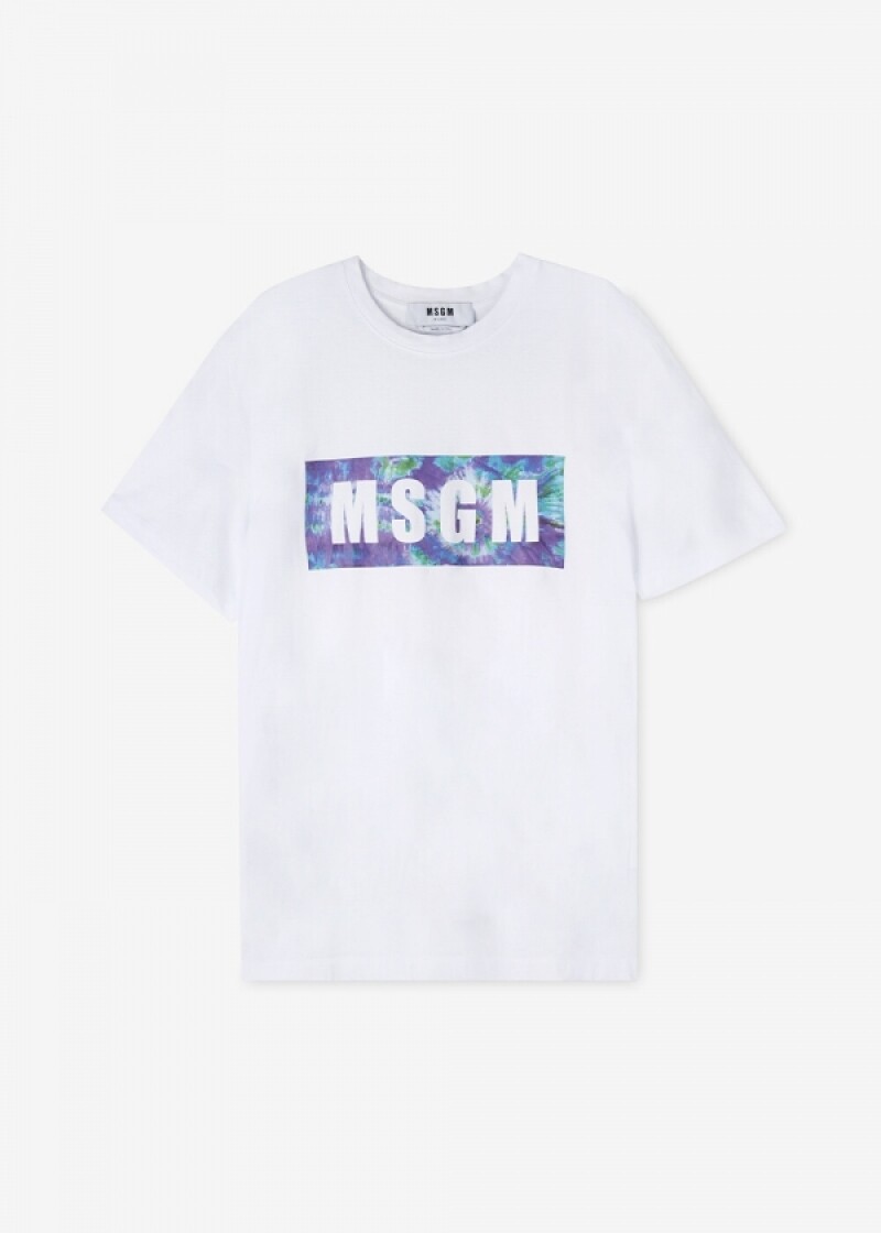 스크래치_MSGM 남성 멀티 박스 로고 화이트 반팔티 2840MM234 207098 01 (116689)