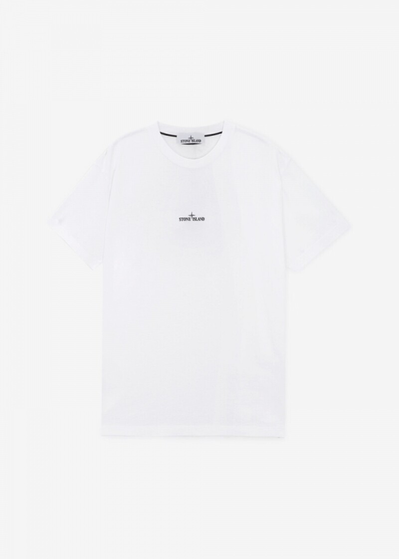 스톤아일랜드 남성 백 로고 화이트 반팔티 81152NS81 V0001