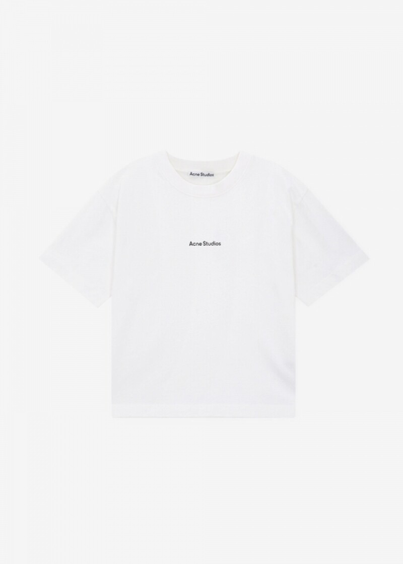 아크네 남성 로고 프린팅 옵틱 화이트 반팔티 CL0275 183