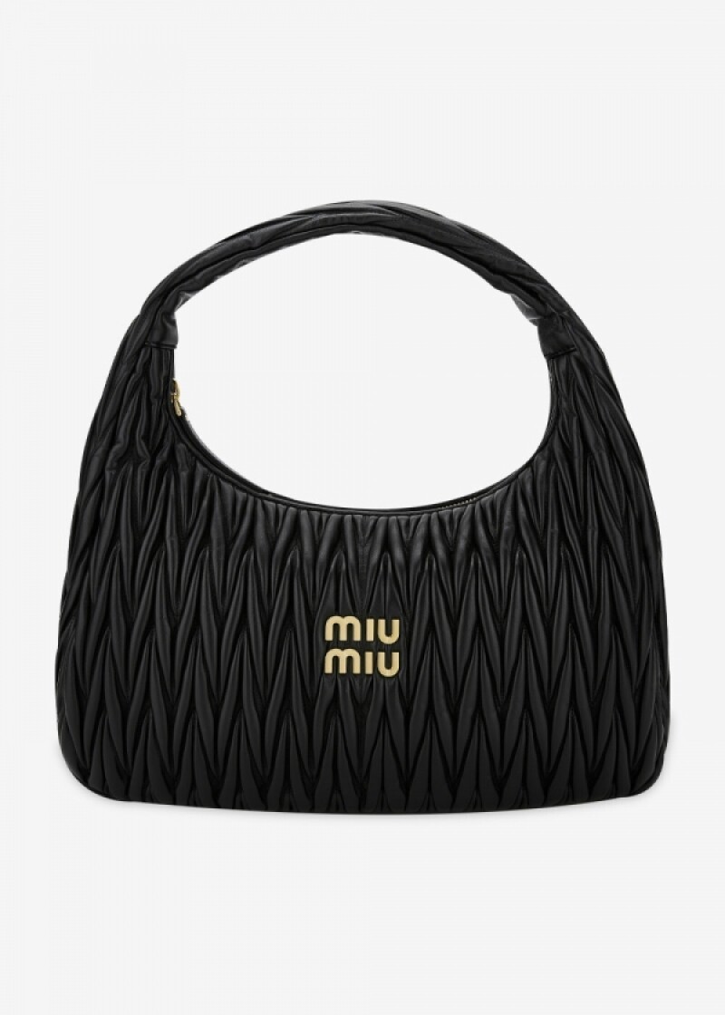 미우미우 여성 마테라쎄 블랙 숄더백 5BC132 N88 F0002