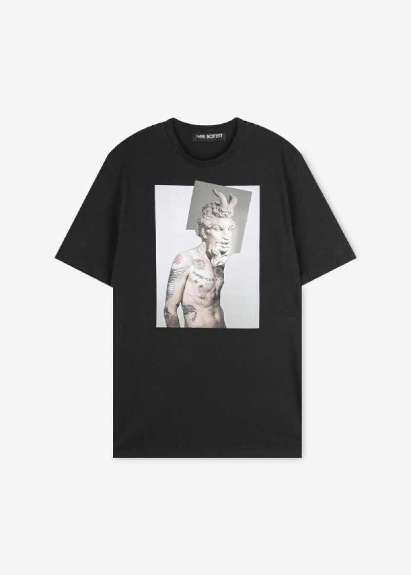 닐바렛 남성 타투 석고상 블랙 반팔티 PBJT359A G535S 01