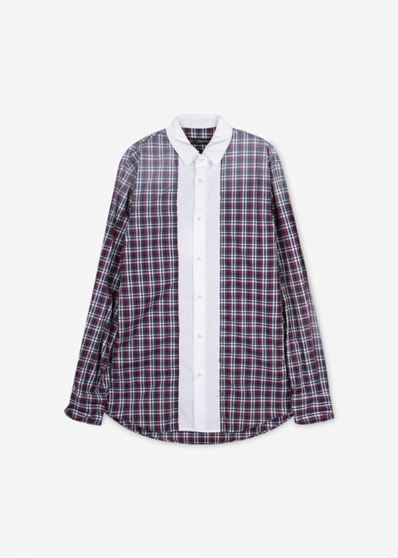 디스퀘어드2 남성 타탄 체크 네이비 셔츠 S74DL0502 S41549 001