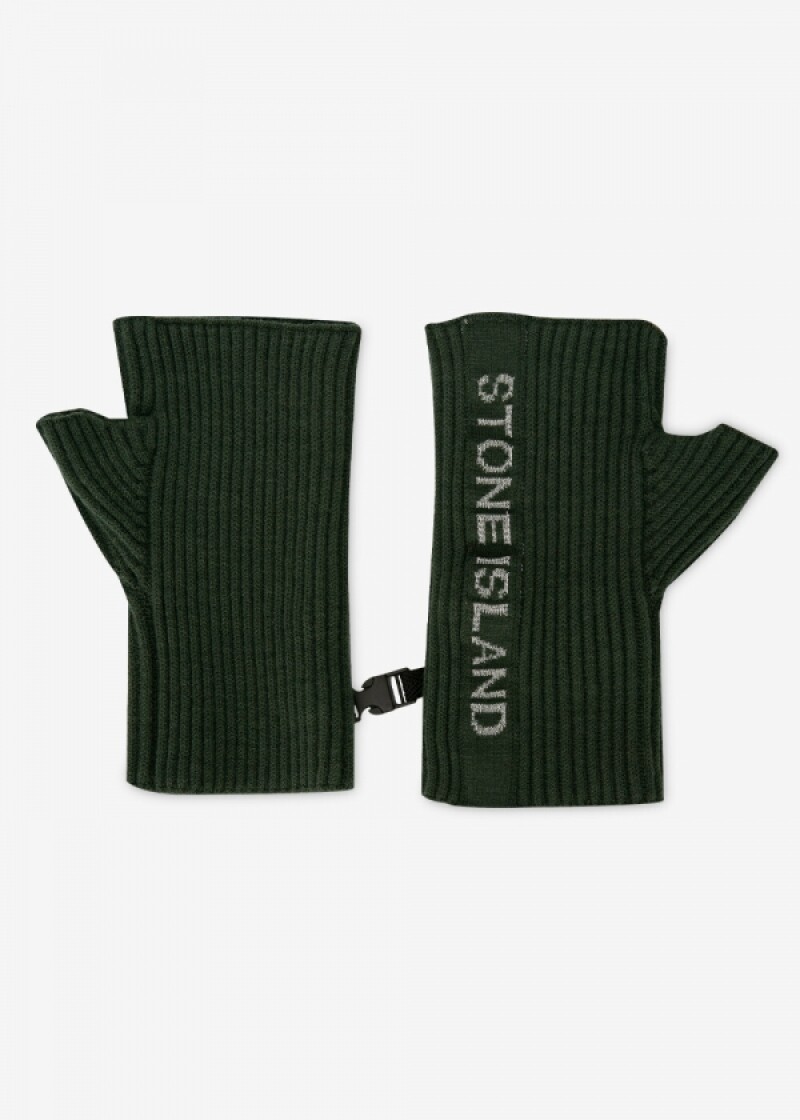 스톤아일랜드 남성 레터링 로고 카키 장갑 7715N05A7 V0058