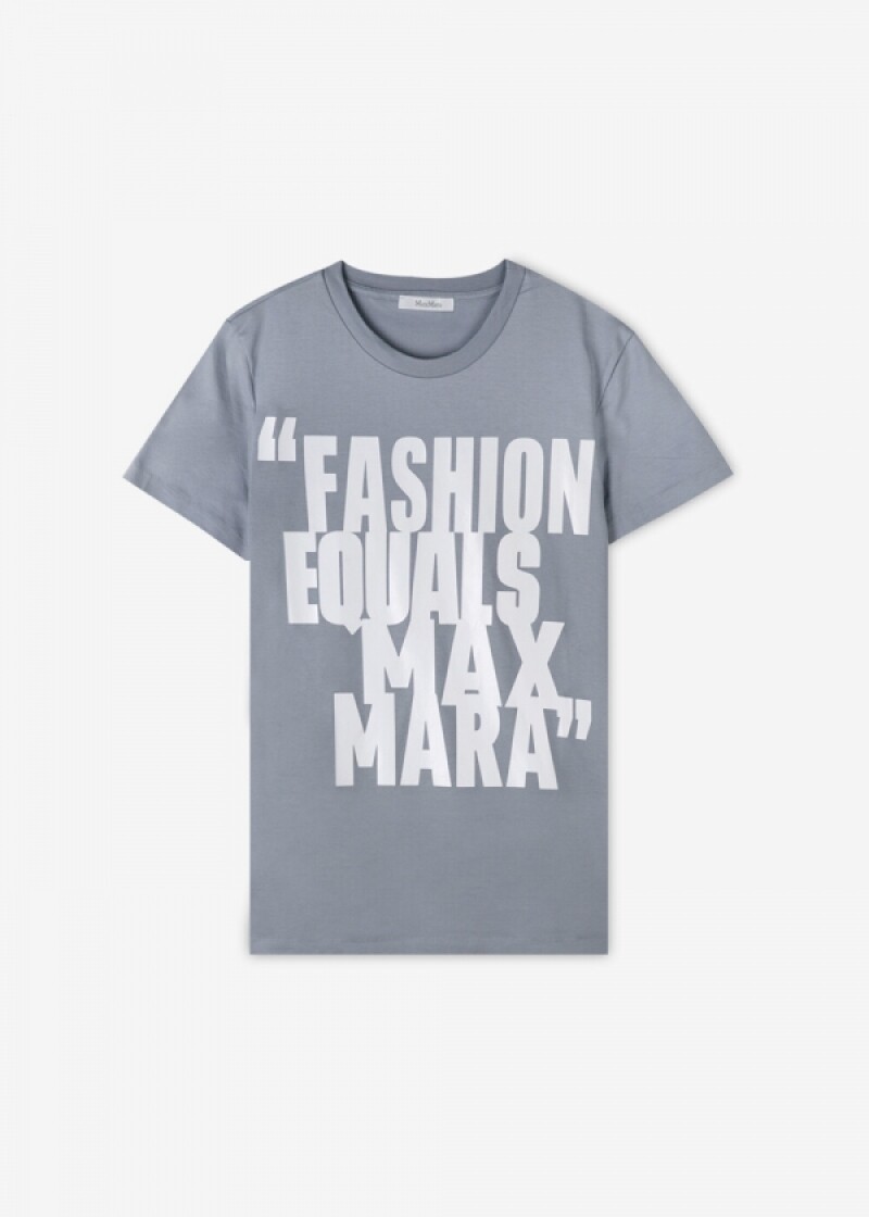 막스마라 여성 슬로건 스카이 블루 티셔츠 19460129600 009