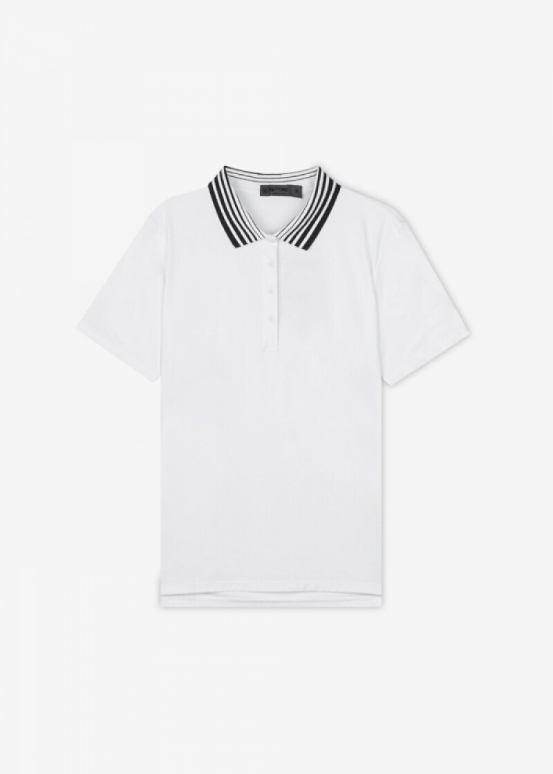 지포어 여성 플리츠 칼라 화이트 카라티 G4LS23K866 SNO