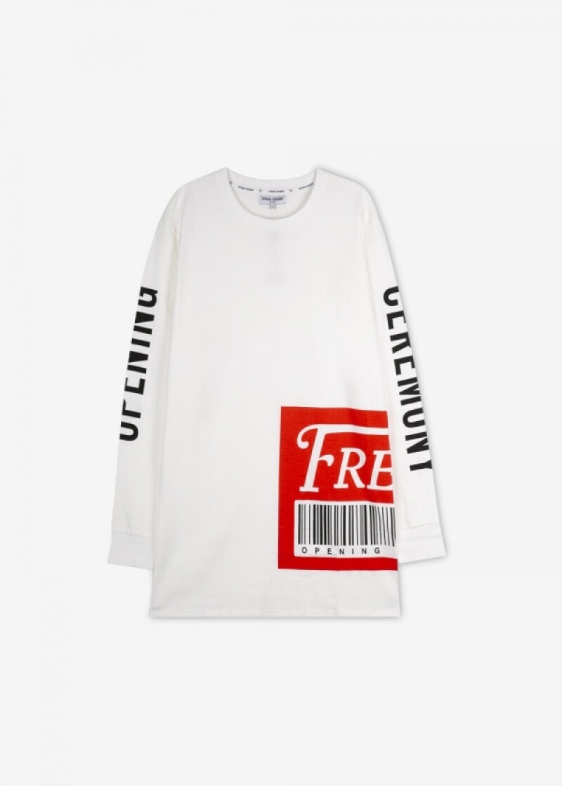 오프닝세레모니 남성 로고 프린팅 화이트 긴팔티 M507530401 110