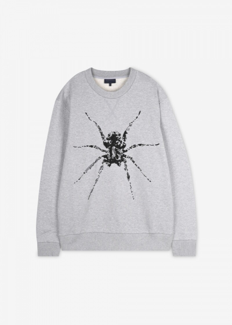 랑방 남성 스파이더 프린트 그레이 맨투맨 RMJE0041 13