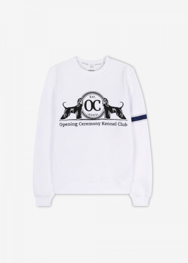 오프닝세레모니 여성 로고 자수 화이트 맨투맨 M512235001 110