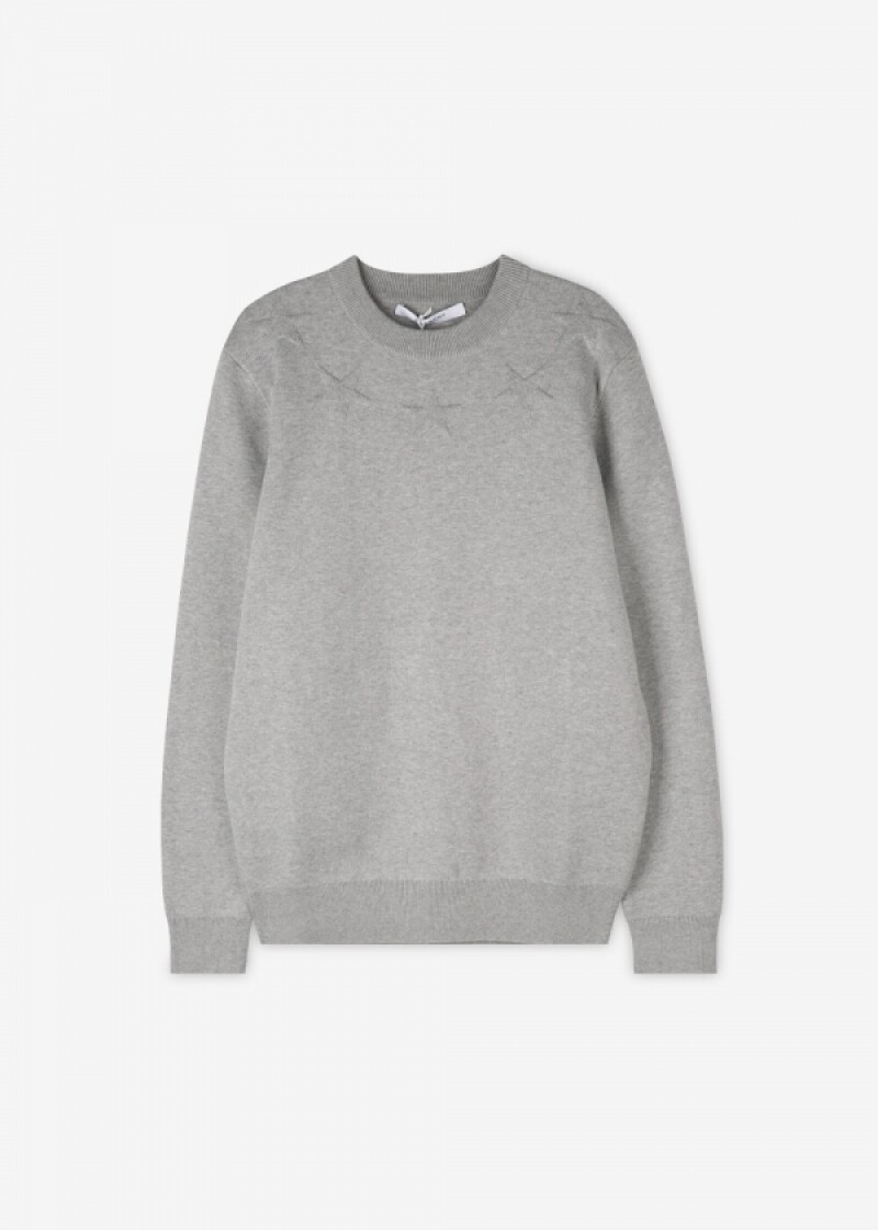 지방시 남성 스타 아플리케 그레이 니트 7502 502 051