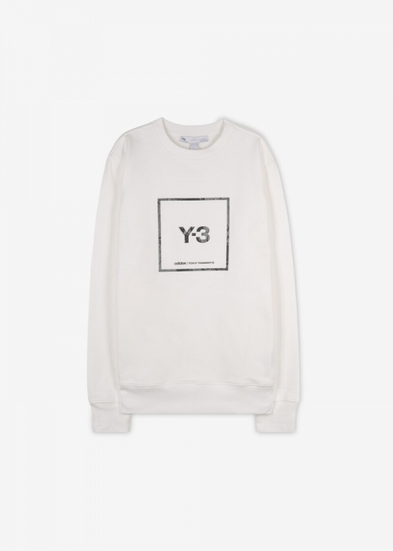 Y-3 남성 스퀘어 로고 화이트 맨투맨 GV6058 WHITE