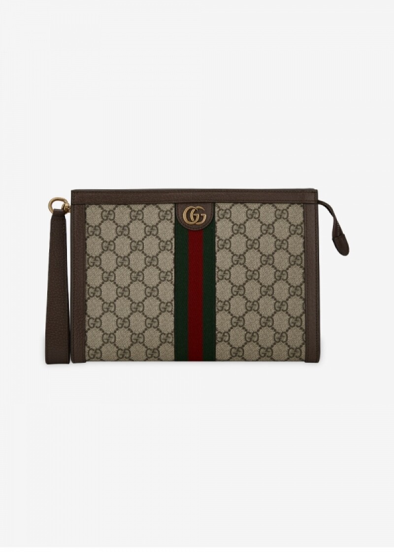 구찌 남성 오피디아 베이지/에보니/브라운 클러치백 760243 96IWT 8745