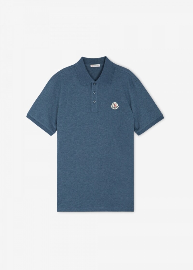 몽클레어 남성 로고 패치 블루 카라티 8A00026 89A16 794