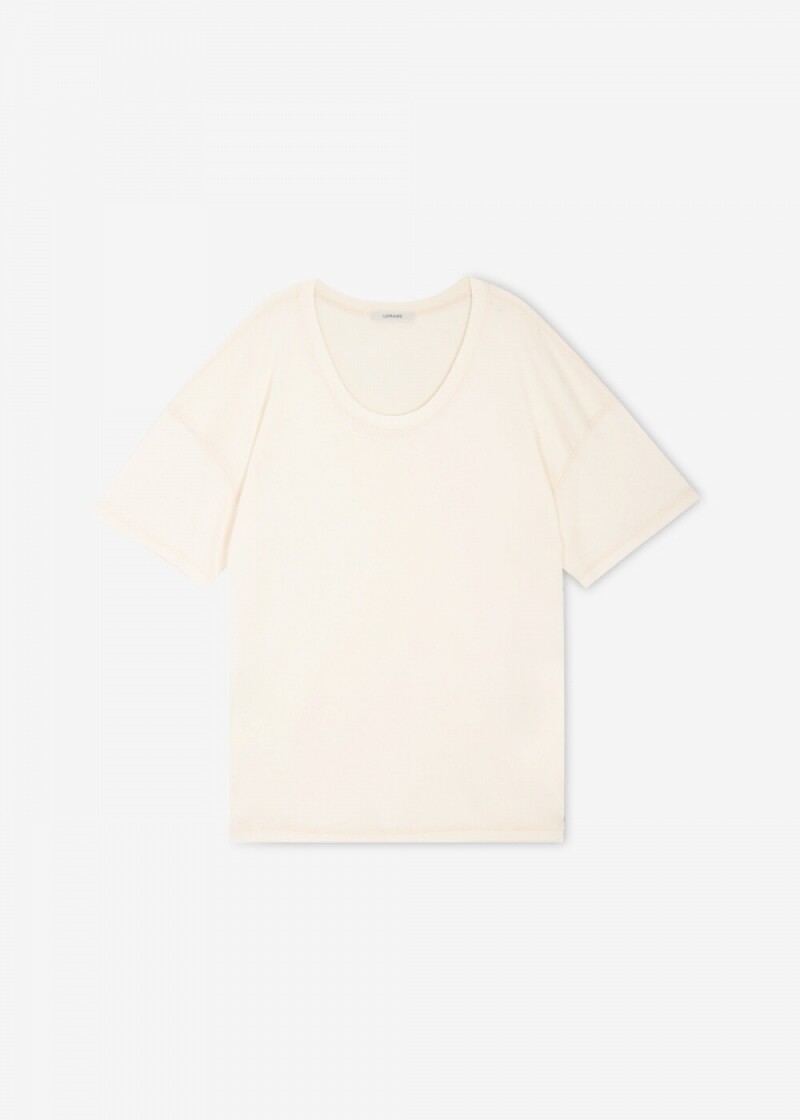 르메르 여성 립 라이트 크림 반팔티 TO1146 LJ1016 048