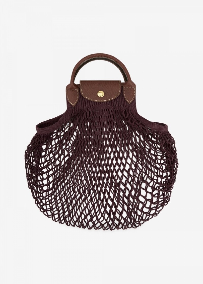 롱샴 여성 플리아쥬 필레 오버진 퍼플 토트백 10121 HVH 061