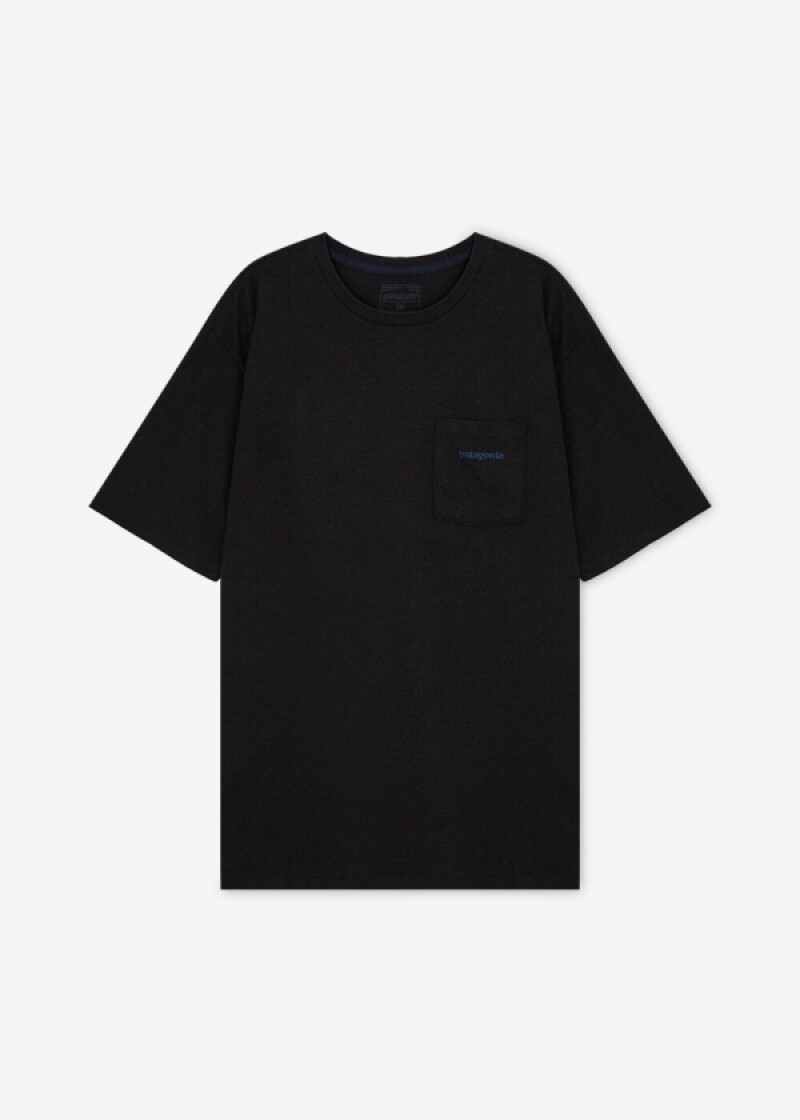파타고니아 남성 보드숏 로고 잉크블랙 반팔티 37655 INBK