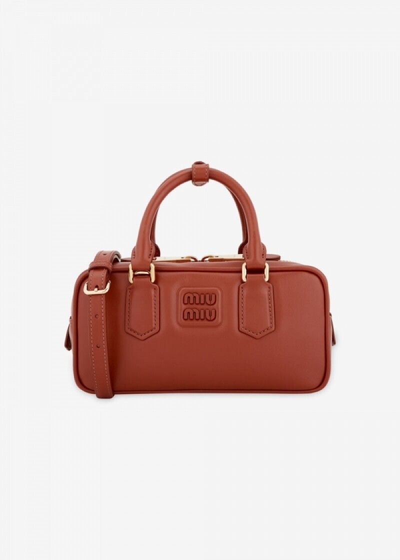 미우미우 여성 아르카디 러스트 토트백 5BB142 ACR3 F0033