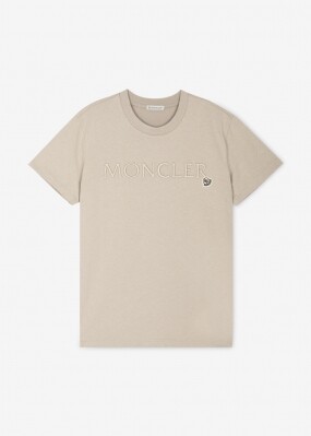 스크래치_몽클레어 여성 로고 자수 베이지 반팔티 8C00006 829HP 20J(184697)