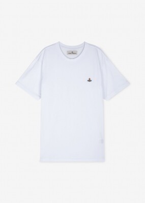 스크래치_비비안웨스트우드 공용 로고 자수 화이트 반팔티 3G010013 J001M A401(184538)