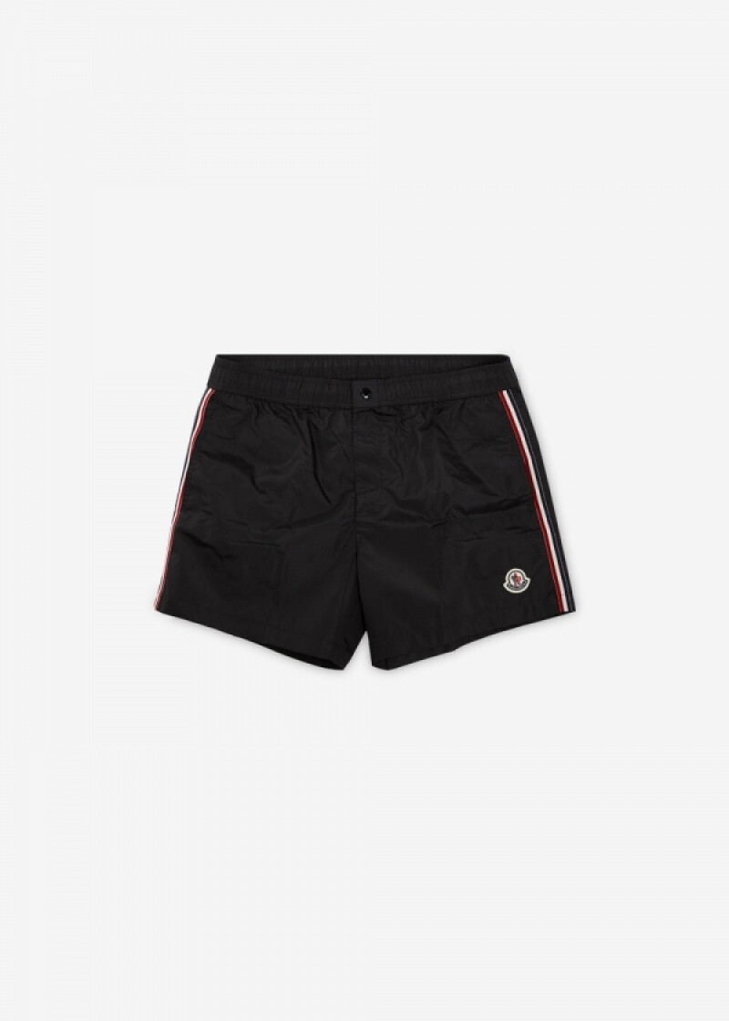 몽클레어 남성 로고 패치 블랙 스윔팬츠 2C00018 53326 999