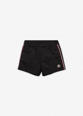 몽클레어 남성 로고 패치 블랙 스윔팬츠 2C00018 53326 999