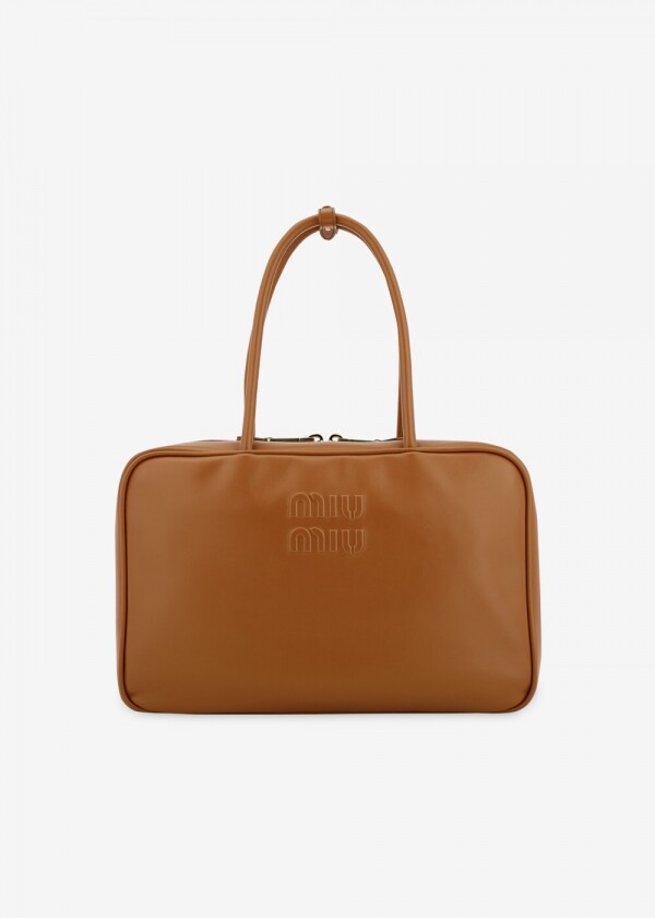 꼬르소밀라노,미우미우 여성 로고 코냑 토트백 5BB117 2CRW F0046