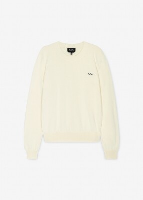 스크래치_아페쎄 여성 로고 자수 에크루 니트 COEZJ F23294 AAD(186038)