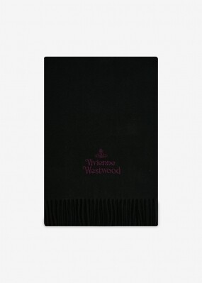 비비안웨스트우드 남성 로고 자수 블랙 머플러 81030007 W00Q7 N401