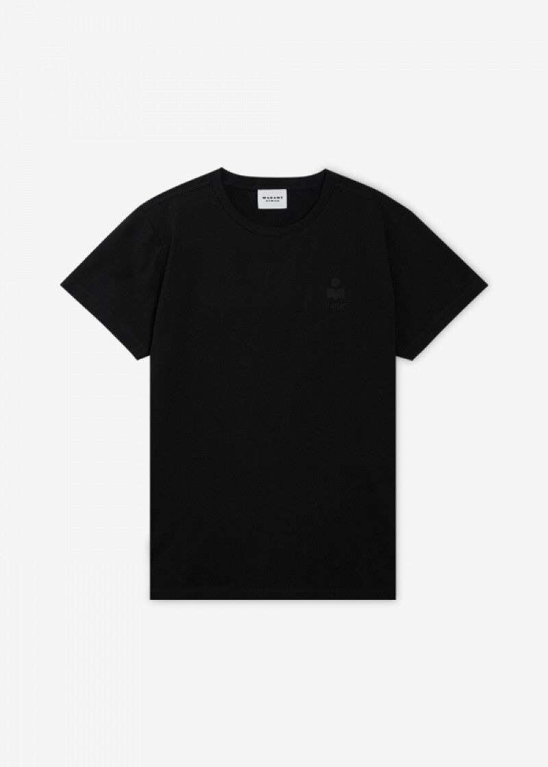 이자벨마랑 여성 애비 로고 블랙 반팔티 TS0070FA A1N98E 01BK