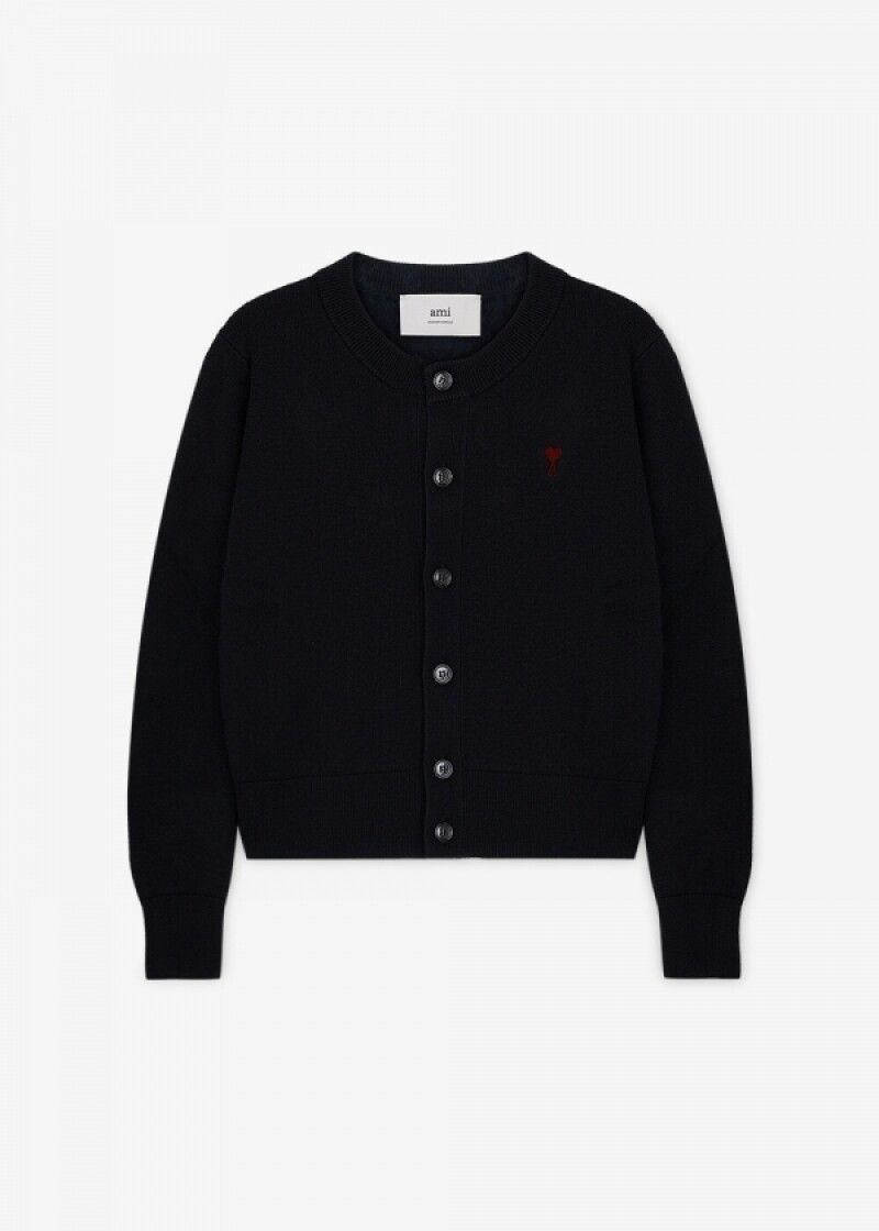 아미 여성 하트 로고 블랙 가디건 FKC361 001 009