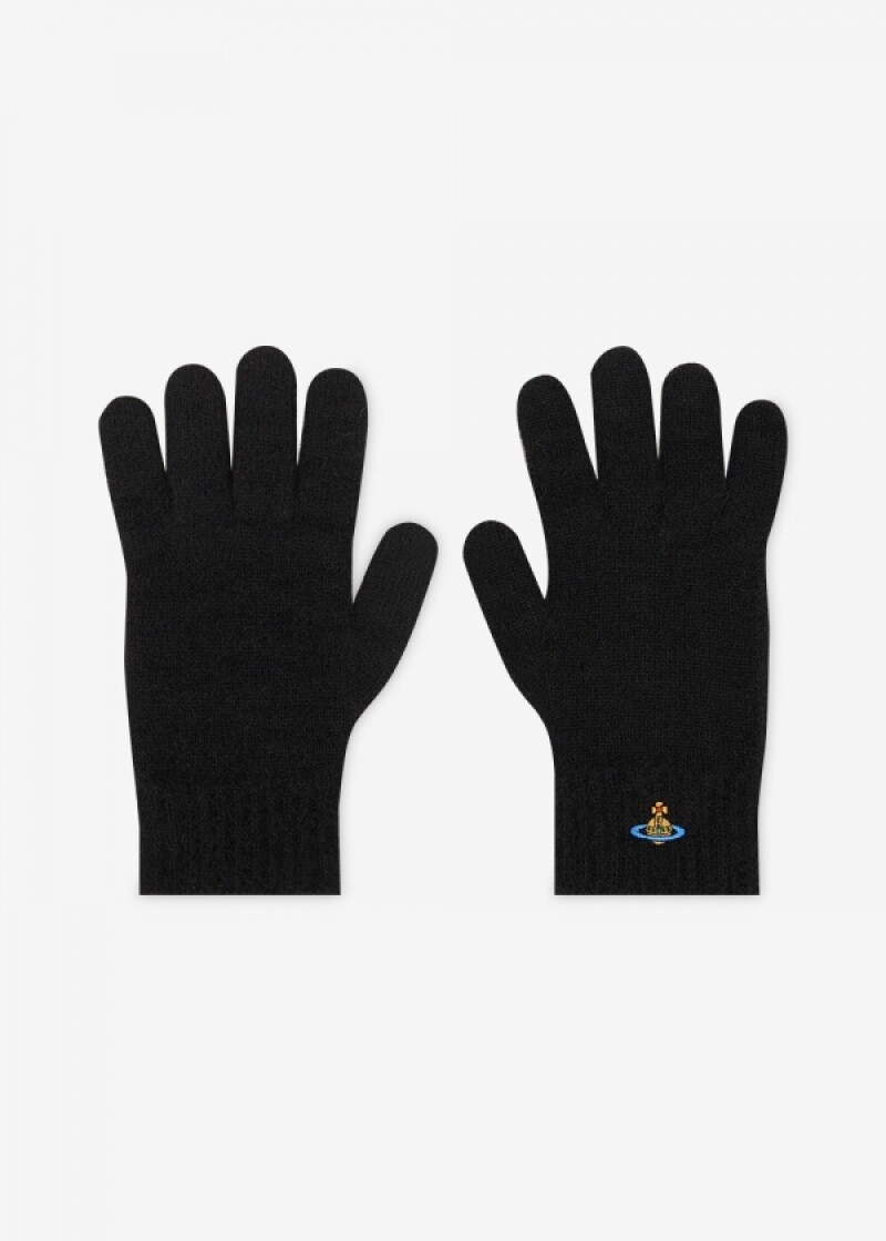 비비안웨스트우드 여성 ORB 로고 블랙 장갑 8202003B K006A N401