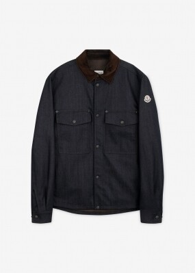 몽클레어 남성 로고 패치 다크 블루 자켓 2F00024 598X1 76C