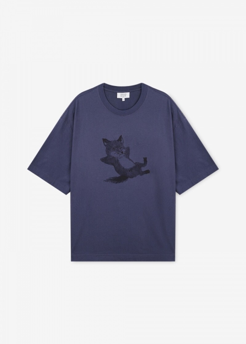 메종키츠네 남성 칠렉스 프린트 피그 반팔티 OM00108KJ0008 0120