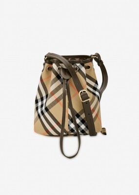 스크래치_버버리 여성 빈티지 체크 클래식 숄더 샌드 버킷백 8093804(186576)