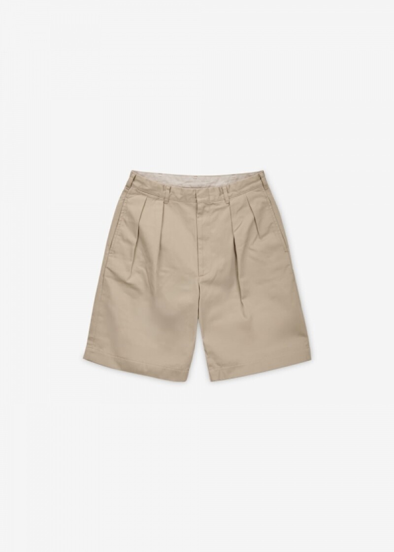 나나미카 남성 더블 플리츠 카키 반바지 S25SD108E KHAKI