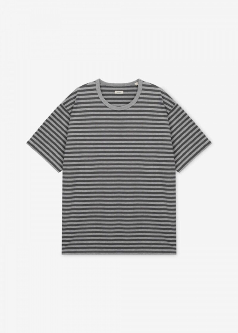 나나미카 남성 스트라이프 믹스 그레이/그레이 반팔티 S25SH120E MIXGRAYXGRAY