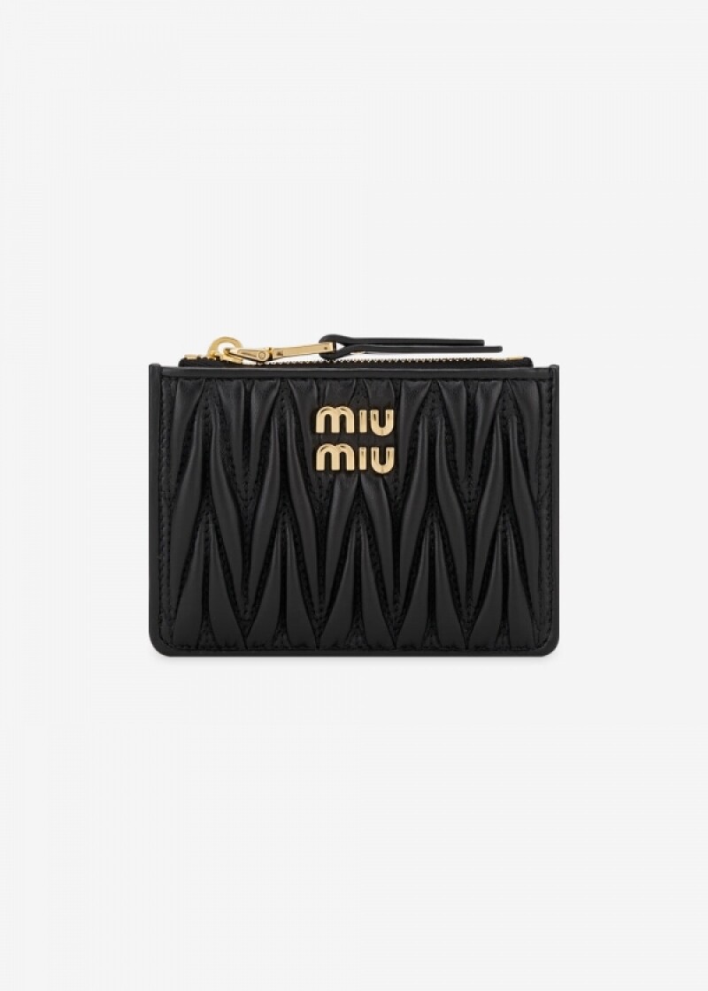 미우미우 여성 마테라쎄 나파 지퍼 블랙 카드지갑 5MC093 AFPP F0002