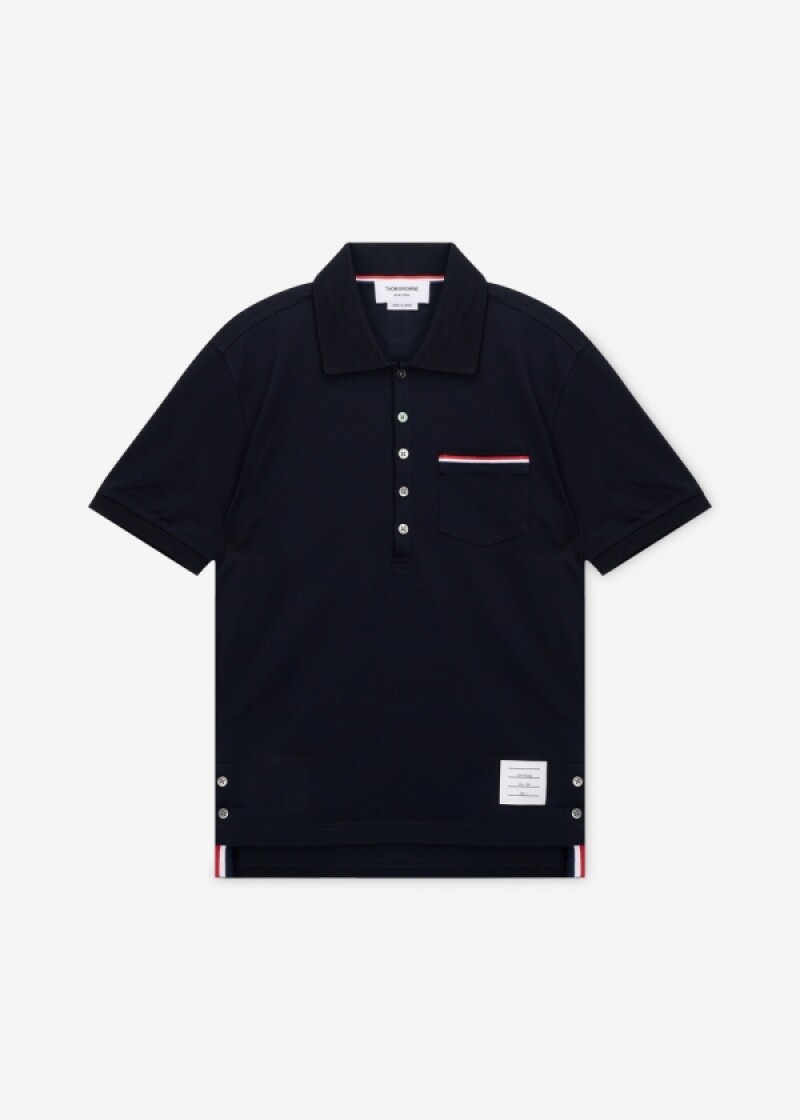 톰브라운 남성 삼선탭 네이비 카라티 MJP022A 01455 415