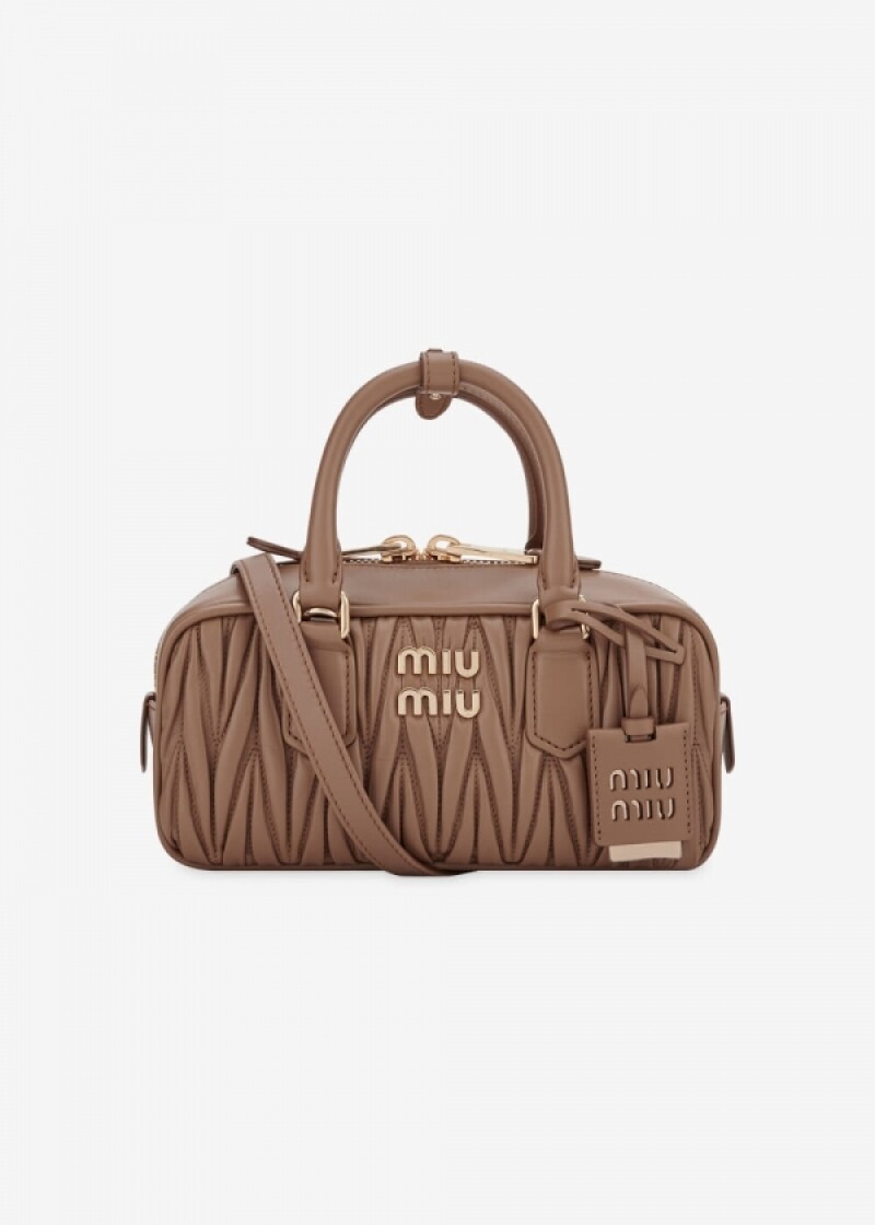 미우미우 여성 아르카디 마테라쎄 카라멜 토트백 5BB142 AN88 F098L