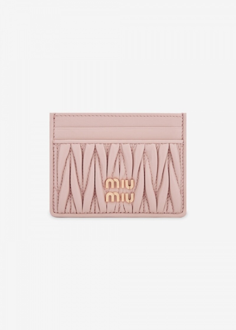 미우미우 여성 마테라쎄 나파 파우더 핑크 카드지갑 5MC076 AFPP F0236
