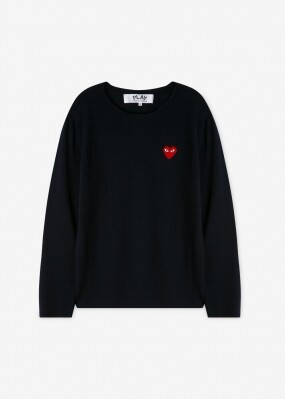 꼼데가르송 남성 레드하트 와펜 블랙 니트 AZ N068 051 2