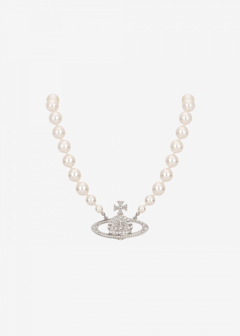 스크래치_비비안웨스트우드 여성 원 로우 펄 바스 릴리프 실버 목걸이 63010106 P104(187533)