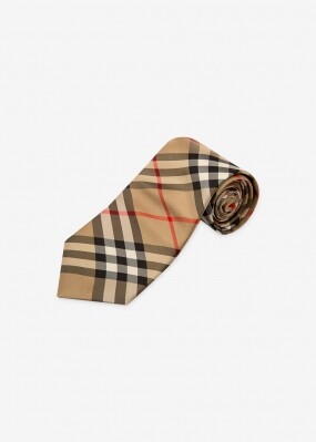 스크래치_버버리 남성 빈티지 체크 실크 베이지 넥타이 8011693(187544)