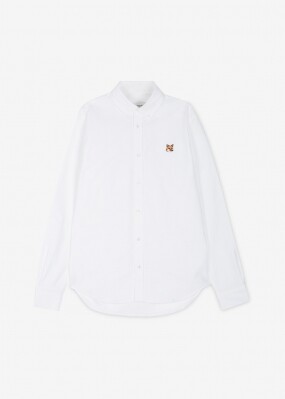 스크래치_메종키츠네 남성 폭스헤드 패치 화이트 셔츠 LM00404WC2010 P100(187678)